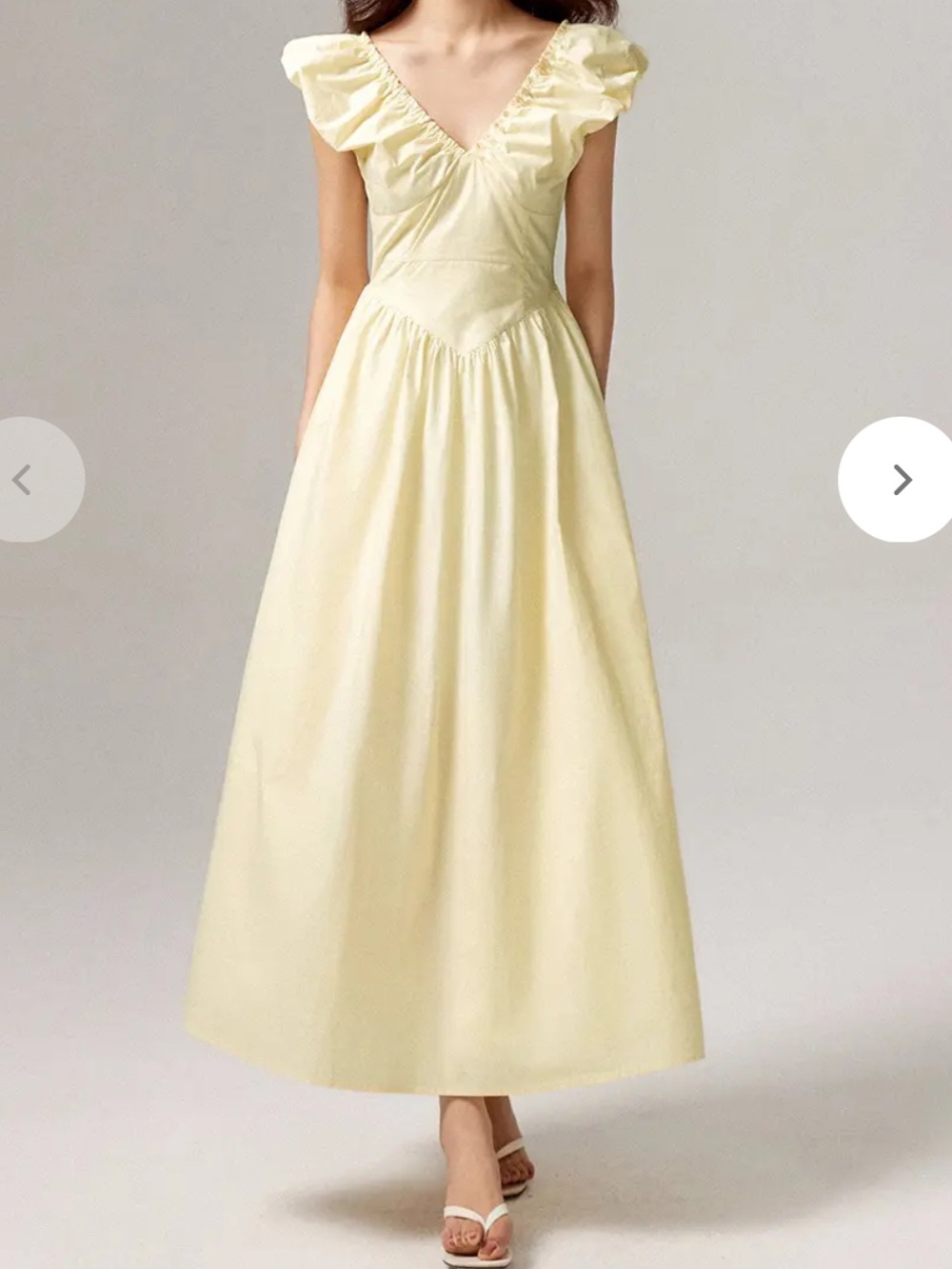 100% Cotton Yellow Dress Fiblx